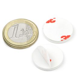 PAS-20-W dischi metallici autoadesivi bianchi Ø 20 mm, come controparte per i magneti, non sono magneti!