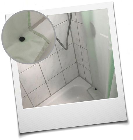 Disque magnétique caoutchouté maintient le rideau de douche en place Disque magnétique caoutchouté maintient le rideau de douche en place