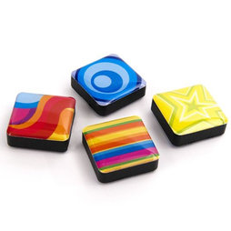 SALE-053/colors, Icons, magneti decorativi quadrati, set da 4, psichedelico
