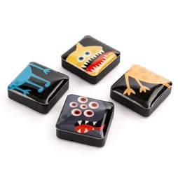 SALE-053/monsters, Icons, magneti decorativi quadrati, set da 4, monster