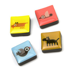 SALE-053/animals, Iconos animales, imanes decorativos cuadrados, 4 uds., con diferentes diseños