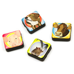 SALE-053/friends, Icons amici svizzeri, magneti decorativi quadrati, set da 4, in diversi design