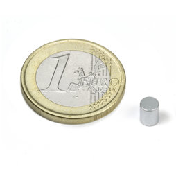 S-04-05-Z, Stabmagnet Ø 4 mm, Höhe 5 mm, Neodym, N45, verzinkt