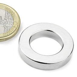 R-27-16-05-N, Anello magnetico Ø 26,75/16 mm, altezza 5 mm, neodimio, N42, nichelato