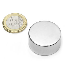 S-30-15-N, Disco magnetico Ø 30 mm, altezza 15 mm, neodimio, N42, nichelato