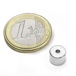 R-08-02-06-N, Anello magnetico Ø 8/2 mm, altezza 6 mm, neodimio, N50, nichelato
