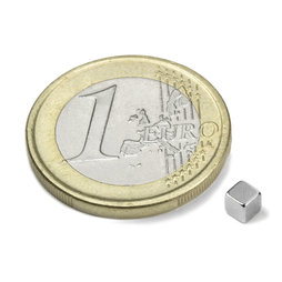 W-03-N, Cubo magnetico 3 mm, neodimio, N45, nichelato
