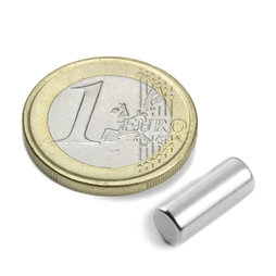 S-05-14-N, Cilindro magnetico Ø 5 mm, altezza 13,96 mm, neodimio, N45, nichelato