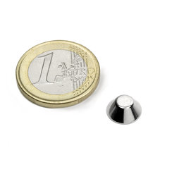 CN-10-05-04-N, Cono magnetico Ø 10/5 mm, altezza 4 mm, neodimio, N45, nichelato