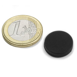 S-15-03-R, Disco magnetico Ø 16,8 mm, Altezza 4,4 mm, neodimio, N45, gommato