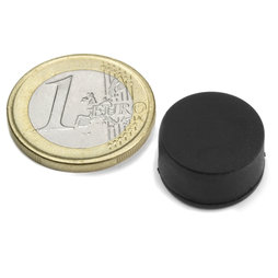 S-15-08-R, Disco magnetico Ø 16,8 mm, Altezza 9,4 mm, neodimio, N42, gommato