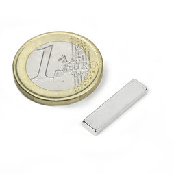 Q-20-05-02-HN, Quadermagnet 20 x 5 x 2 mm, Neodym, 44H, vernickelt