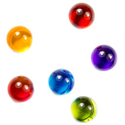 LIV-14, Bilie, magneti decorativi colorati in vetro acrilico, set da 6