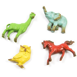 SALE-104, Zoo Magnets, calamite da frigo con effetto usato, set da 4