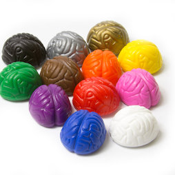 LIV-110, Crazy Brain, magneti decorativi a forma di cervello, colori assortiti, set da 12