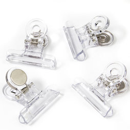 LIV-113, Mollette magnetiche trasparenti, in plastica, set da 4