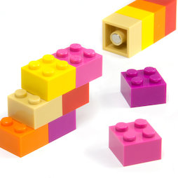 LIV-116, Building blocks colourful Girls, with press-fitted magnets, assorted, set of 12