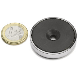 CSF-40, Magnete in ferrite con base in acciaio, Con foro svasato, Ø 40 mm