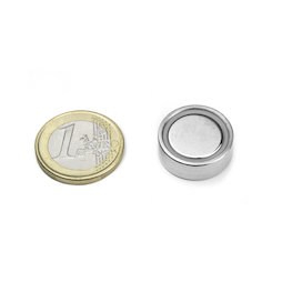 FGN-20, Magnete con base in acciaio da incollare, Ø 20 mm