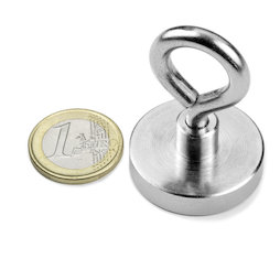 OTN-32, Magnete con base in acciaio con occhiello Ø 32 mm, filettatura M5