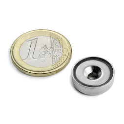 CSN-16, Magnete con base in acciaio con foro svasato, Ø 16 mm, forza di attrazione ca. 4 kg
