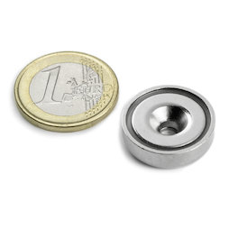CSN-20, Magnete con base in acciaio con foro svasato, Ø 20 mm, forza di attrazione ca. 9 kg