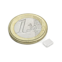 Q-05-04-1.5-N, Parallelepipedo magnetico 5 x 4 x 1,5 mm, neodimio, N48, nichelato