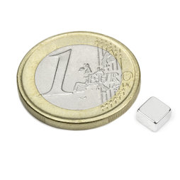 Q-05-05-03-N52N, Parallelepipedo magnetico 5 x 5 x 3 mm, neodimio, N52, nichelato