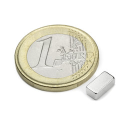 Q-08-04-03-N, Parallelepipedo magnetico 8 x 4 x 3 mm, neodimio, N45, nichelato