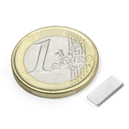 Q-10-04-01-N, Parallelepipedo magnetico 10 x 4 x 1 mm, neodimio, N50, nichelato