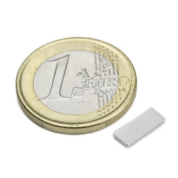 Q-10-04-1.2-N, Parallelepipedo magnetico 10 x 4 x 1,2 mm, neodimio, N50, nichelato