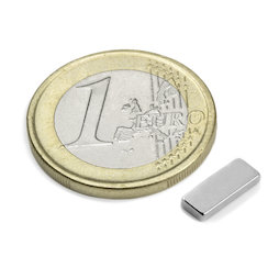 Q-10-04-1.5-N, Parallelepipedo magnetico 10 x 4 x 1,5 mm, neodimio, N50, nichelato