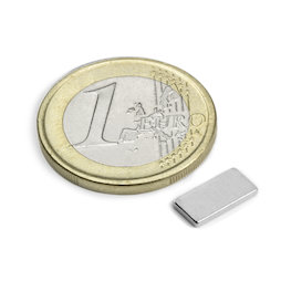 Q-10-05-1.2-N, Parallelepipedo magnetico 10 x 5 x 1,2 mm, neodimio, N50, nichelato