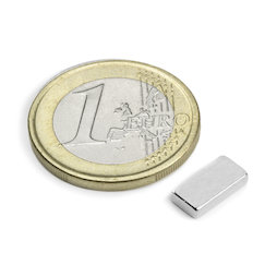 Q-10-05-02-N, Parallelepipedo magnetico 10 x 5 x 2 mm, neodimio, N50, nichelato