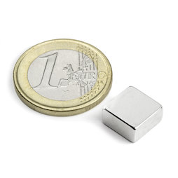 Q-10-10-05-N, Parallelepipedo magnetico 10 x 10 x 5 mm, neodimio, N42, nichelato