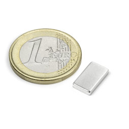 Q-12-07-02-HN, Parallelepipedo magnetico 12 x 7 x 2 mm, neodimio, 44H, nichelato