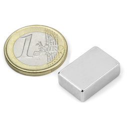 Q-19-13-06-N, Parallelepipedo magnetico 19,05 x 12,7 x 6,35 mm, neodimio, N42, nichelato
