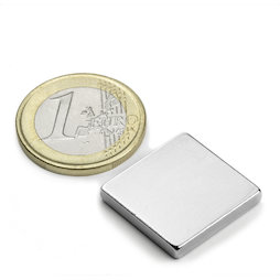 Q-20-20-03-N, Parallelepipedo magnetico 20 x 20 x 3 mm, neodimio, N45, nichelato