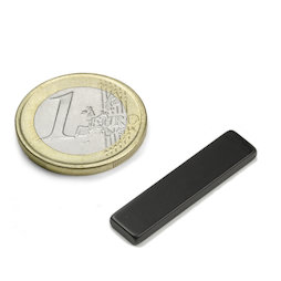 Q-30-07-2.5-HE, Parallelepipedo magnetico 30 x 7 x 2,5 mm, neodimio, 38H, rivestito in resina epossidica