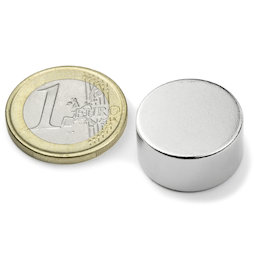 S-20-10-N, Disco magnetico Ø 20 mm, altezza 10 mm, neodimio, N42, nichelato