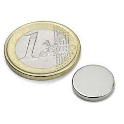 S-13-02-N, Disco magnetico Ø 13 mm, altezza 2 mm, neodimio, N45, nichelato