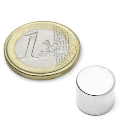 S-12-10-N, Disco magnetico Ø 12 mm, altezza 10 mm, neodimio, N45, nichelato