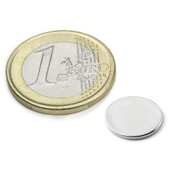S-12-01-N, Disco magnetico Ø 12 mm, altezza 1 mm, neodimio, N42, nichelato