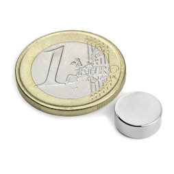 S-10-04-N, Disco magnetico Ø 10 mm, altezza 4 mm, neodimio, N42, nichelato