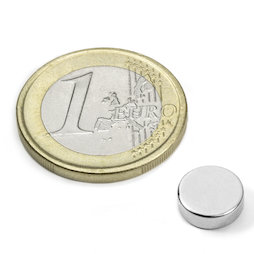 S-09-03-N52N, Disco magnetico Ø 9 mm, altezza 3 mm, neodimio, N52, nichelato