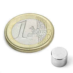 S-08-06-N52N, Disco magnetico Ø 8 mm, altezza 6 mm, neodimio, N52, nichelato