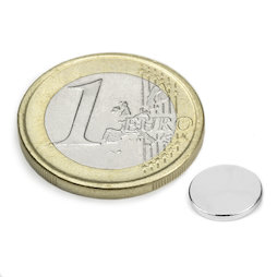 S-08-01-N, Disco magnetico Ø 8 mm, altezza 1 mm, neodimio, N45, nichelato