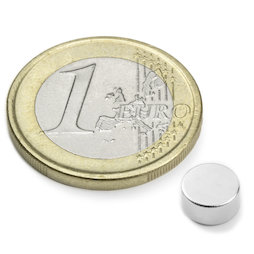 S-06-03-N, Disco magnetico Ø 6 mm, altezza 3 mm, neodimio, N45, nichelato