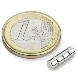 S-04-03-N, Disco magnetico Ø 4 mm, altezza 3 mm, neodimio, N45, nichelato