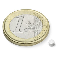 S-03-03-N, Disco magnetico Ø 3 mm, altezza 3 mm, neodimio, N45, nichelato